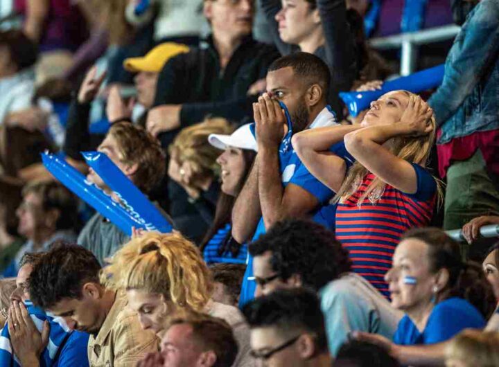 Tifosi disperati sugli spalti