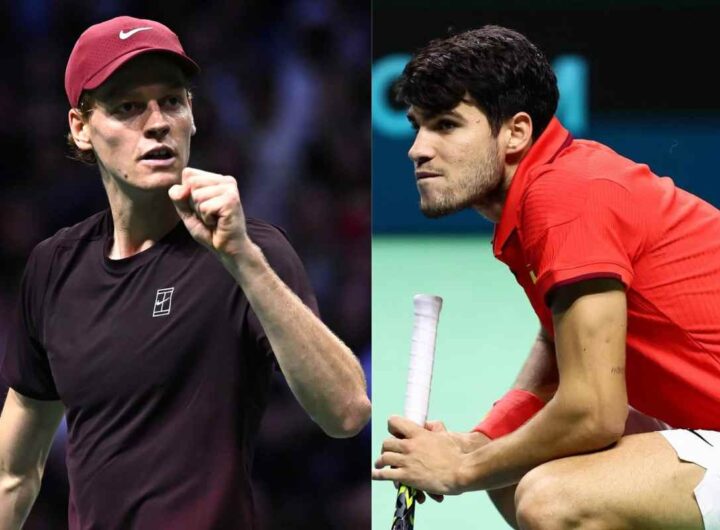Jannik Sinner e Carlos Alcaraz in primo piano