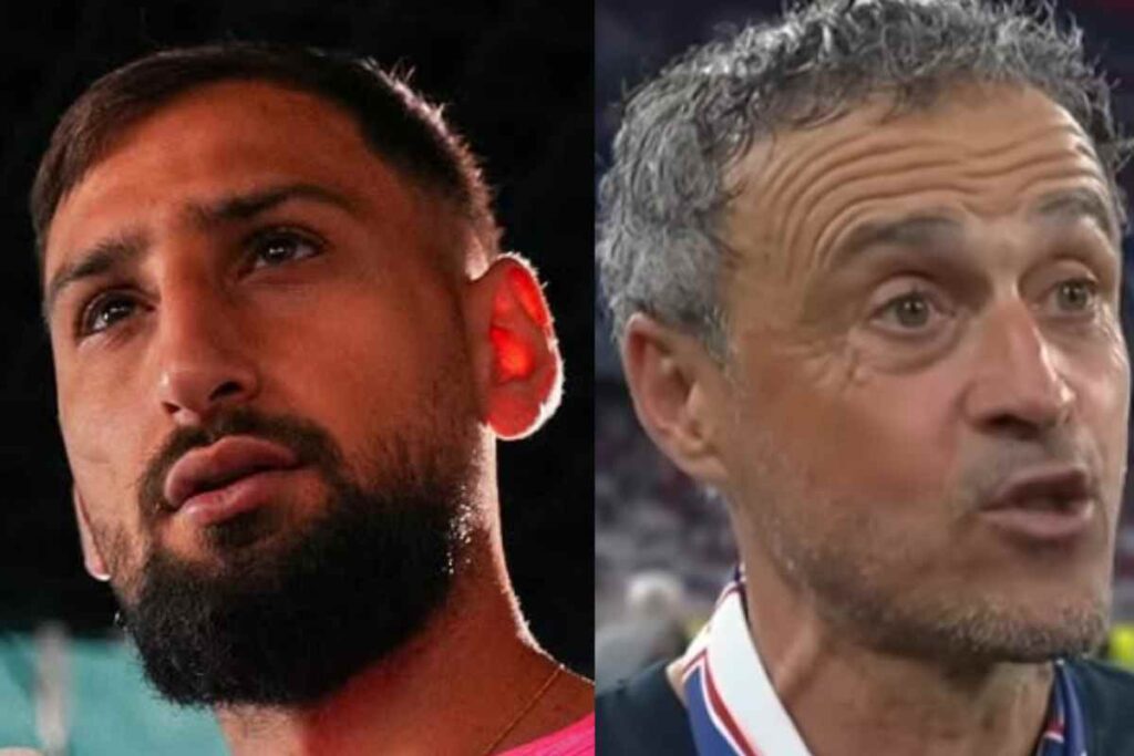 Gigio Donnarumma e Luis Enrique in primo piano